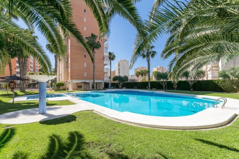 Property building, Living room, Swimming pool