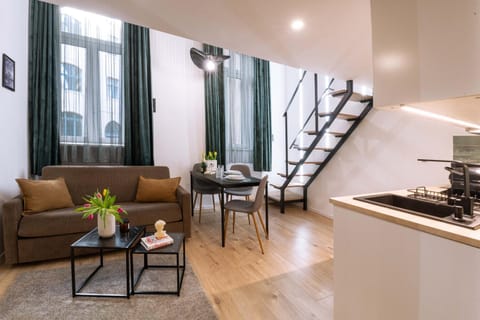 Kitchen or kitchenette, Living room, Dining area