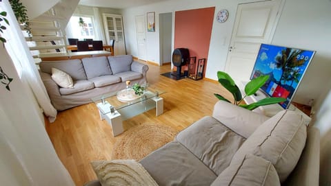 Day, TV and multimedia, Living room, Seating area, Dining area, fireplace