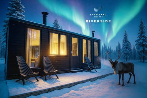 Property building, Night, Winter