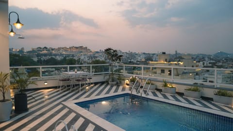 Summer, Pool view, Swimming pool, Sunset