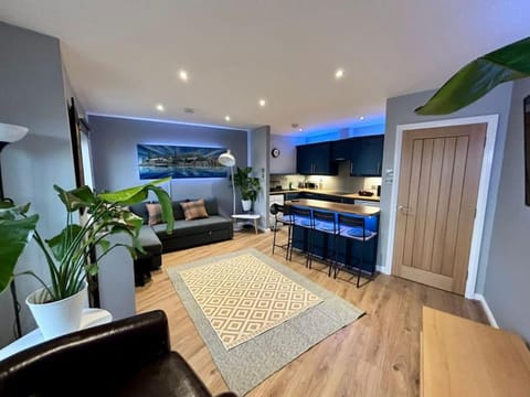 Bed, Living room, Dining area