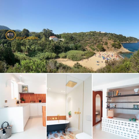 Property building, Natural landscape, Kitchen or kitchenette, Beach, Sea view