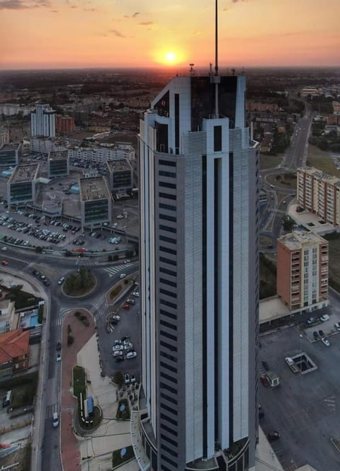 Property building, Bird's eye view, City view, Sunset
