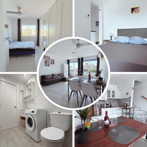 Bed, Kitchen or kitchenette, Living room, Seating area, Dining area, Bedroom