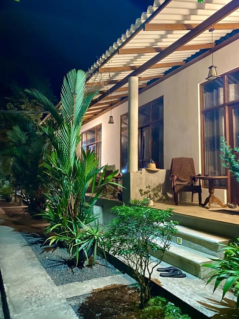 Property building, Night, Garden, Seating area, Garden view