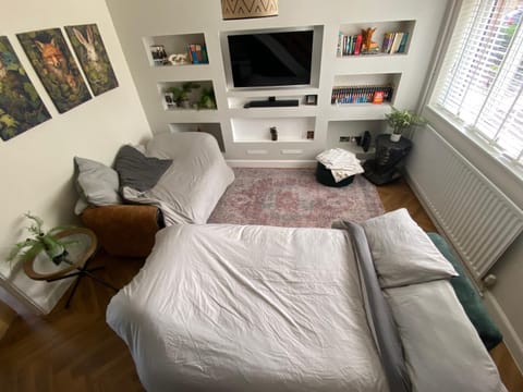 Communal lounge/ TV room, Bed, TV and multimedia, Living room, Photo of the whole room, Seating area, Bedroom, internet