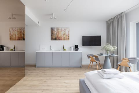 TV and multimedia, Kitchen or kitchenette, Photo of the whole room, Dining area