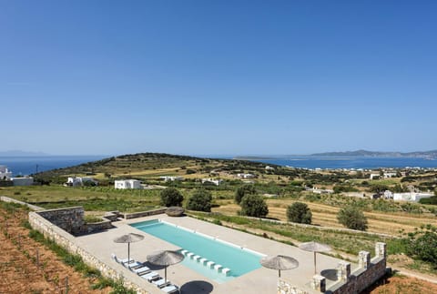 Stunning new villa with great pool area, magnificent panoramic sea view - Paros Villa in Paros, Greece
