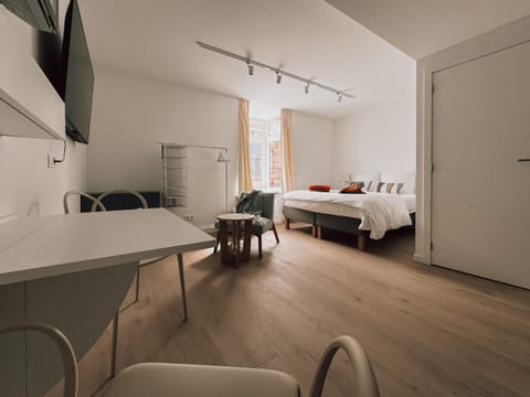 Bed, TV and multimedia, Kitchen or kitchenette, Living room, Photo of the whole room, Seating area, Dining area, Bedroom, wardrobe