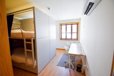 Bed, Bedroom, bunk bed, wardrobe, air conditioner