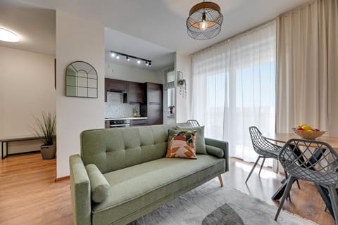Kitchen or kitchenette, Living room, Seating area, Dining area, stove