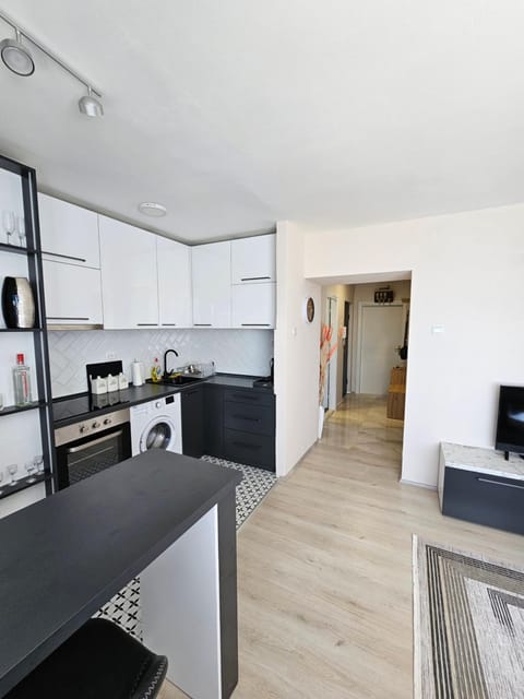 Kitchen or kitchenette, oven