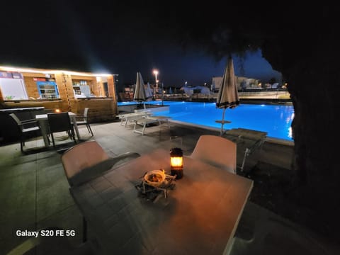 Night, Lounge or bar, Pool view