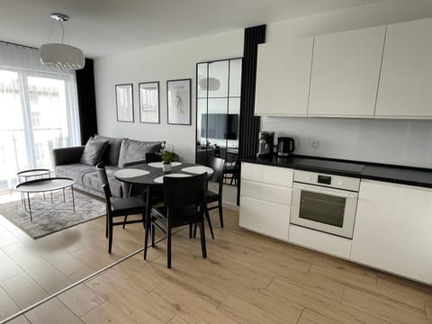 Kitchen or kitchenette, Living room, Seating area, Dining area, dishwasher, stove