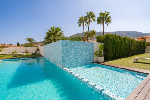 Property building, Living room, Swimming pool