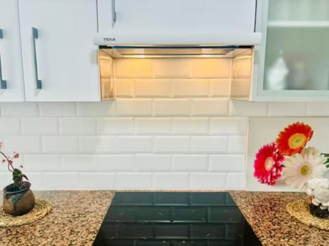 Kitchen or kitchenette, stove, kitchen