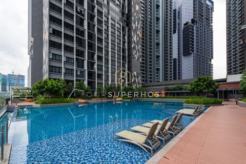 Property building, Pool view, Swimming pool, sunbed