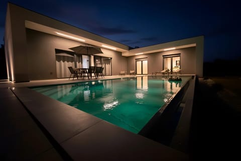 Night, Pool view, Swimming pool