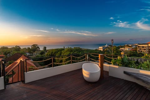 View (from property/room), Balcony/Terrace, Sea view, Sunset, Open Air Bath