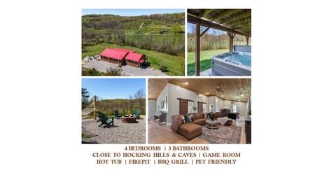 Spacious Cabin Near Hocking Hills and Caves with Hot Tub and Firepit Cabin in Perry Township