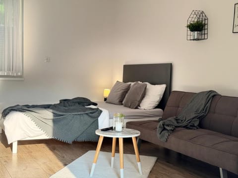 Bed, Living room, Photo of the whole room, Seating area