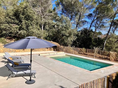 Natural landscape, Garden, Garden view, Pool view, Swimming pool, sunbed