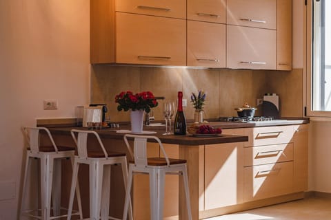 Kitchen or kitchenette, Dining area, stove