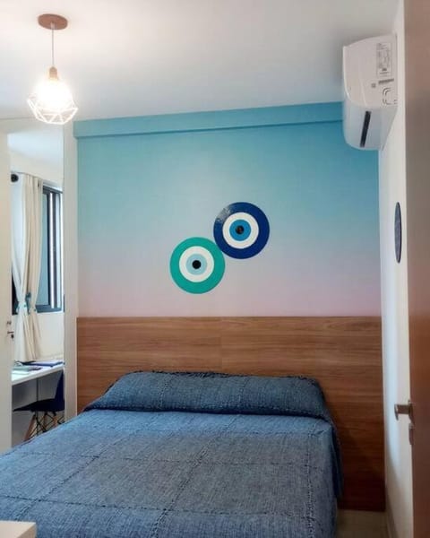 Bed, Photo of the whole room, Bedroom, air conditioner