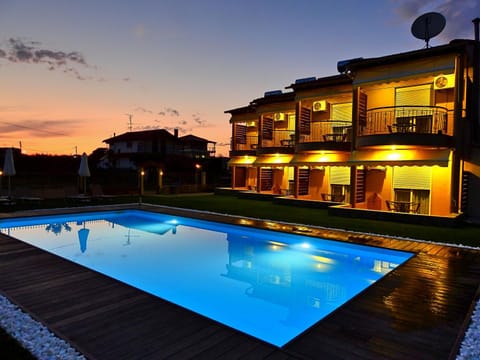 Property building, Pool view, Swimming pool, Sunset