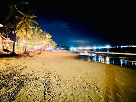 Night, Natural landscape, Beach, Sea view