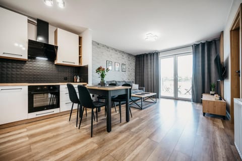 Kitchen or kitchenette, Living room, Dining area, oven, stove