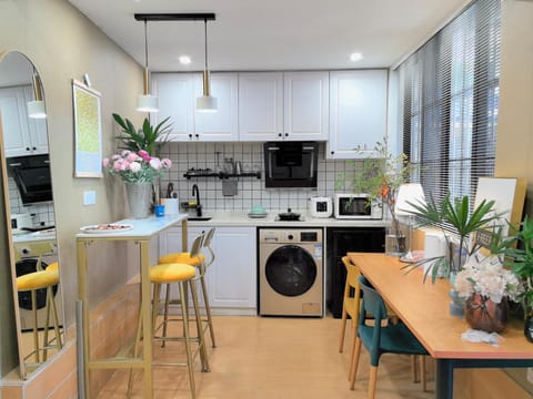 Kitchen or kitchenette, minibar, washing machine
