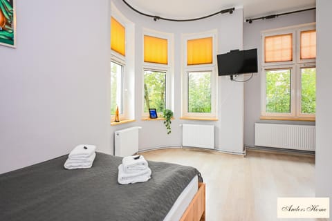 Bed, TV and multimedia, Photo of the whole room, Bedroom, towels