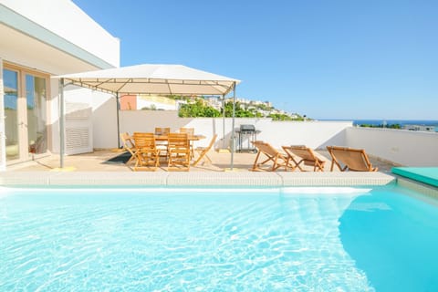 Patio, Day, Natural landscape, Balcony/Terrace, Pool view, Sea view, Swimming pool, sunbed