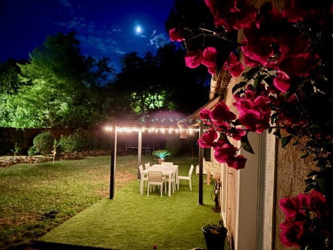 Patio, Spring, Night, Garden, Garden view