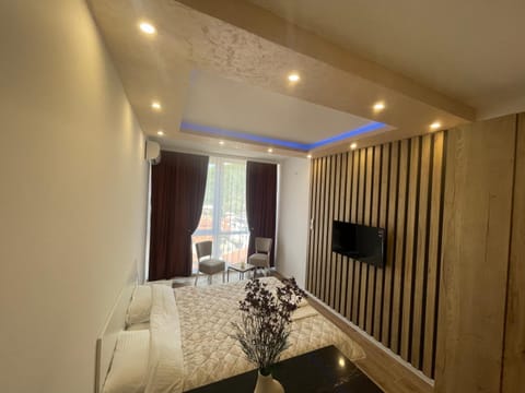 Bed, TV and multimedia, Living room, Photo of the whole room, Seating area, Bedroom, wardrobe