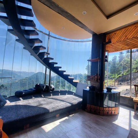 Natural landscape, View (from property/room), Living room, Seating area, Mountain view