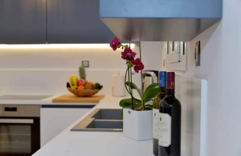 Kitchen or kitchenette, stove, kitchen