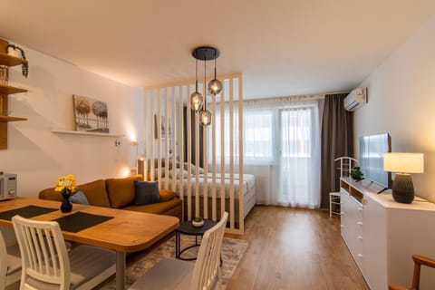 Bed, TV and multimedia, Living room, Seating area