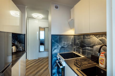 Kitchen or kitchenette, oven, stove