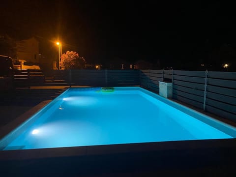 Night, Pool view, Swimming pool