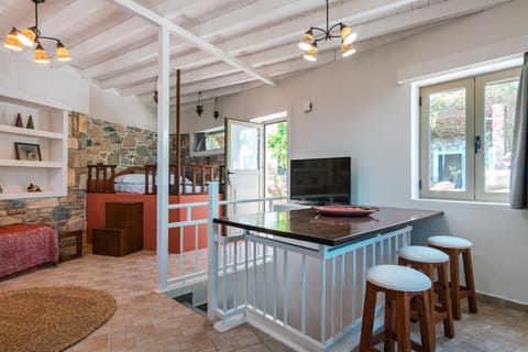 Bed, TV and multimedia, Kitchen or kitchenette, Seating area, Bedroom