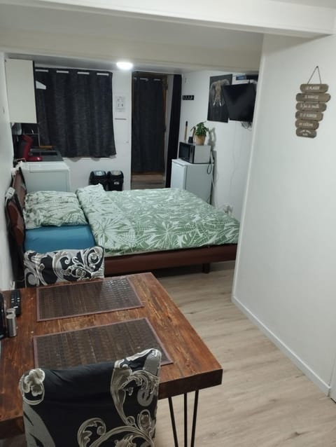 Bed, TV and multimedia, Kitchen or kitchenette, Living room, Photo of the whole room, Seating area, Dining area, Bedroom