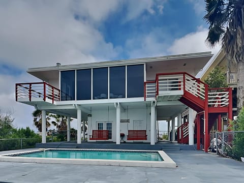 Property building, Patio, Balcony/Terrace, Pool view, Swimming pool