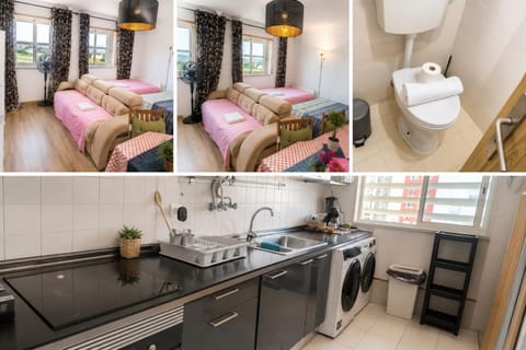 Bed, Kitchen or kitchenette, Photo of the whole room, Bedroom, towels, washing machine, dryer