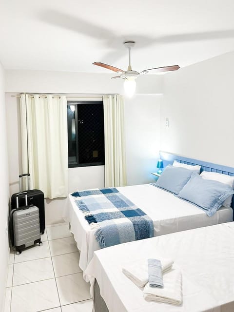 Photo of the whole room, Bedroom, towels, air conditioner