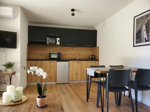 TV and multimedia, Coffee/tea facilities, Kitchen or kitchenette, Living room, Seating area, Dining area, minibar, pet friendly, stove, toaster, air conditioner