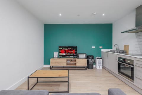 Kitchen or kitchenette, Living room, Seating area