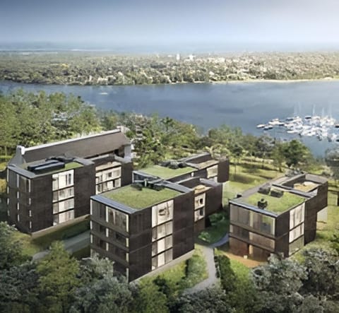 Property building, Lake view, Time of day